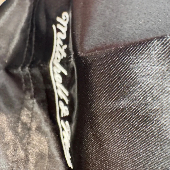 Mitchell & Ness Portland Blazers Doodle Coaches Jacket Snap Satin Black Size L - Picture 9 of 9